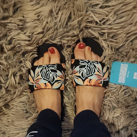 Coco Reef Black and Orange Sandals - Picture 2 of 7